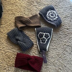 Cozy Knit Headbands  - Gray, Brown, and Red